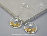 Moonlight Dangle Earrings – Handmade 925 Sterling Silver Fine Jewelry by Zeralotus
